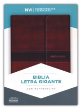 NVI Large Print Bible, Imitation Leather Brown with Magnetic Closure