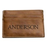 Personalized, Leather Wallet with Name, Brown