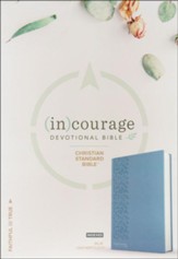 CSB (in)courage Devotional Bible--soft leather-look, blue (indexed)