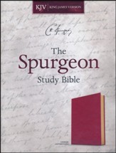 KJV Spurgeon Study Bible--soft leather-look, crimson
