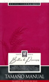 RVR60 Biblia de promesas - Tamaño manual- Edición fucsia imitación piel con índice + cierre