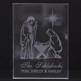 Personalized, Crystal Plaque, Rectangle, Nativity Scene