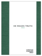 CSB He Reads Truth Bible, Green Cloth Over Board