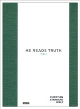 CSB He Reads Truth Bible, Green Cloth Over Board, Indexed