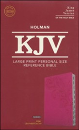 KJV Large Print Personal Size Reference Bible, Pink Leathertouch Indexed Imitation Leather