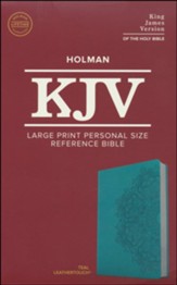 KJV Large Print Personal Size Reference Bible, Teal Leathertouch Imitation Leather - Imperfectly Imprinted Bibles