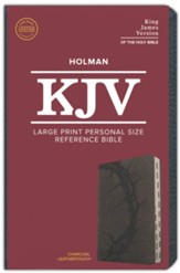 KJV Large Print Personal Size Reference Bible, Charcoal Leathertouch Imitation Leather