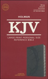 KJV Large Print Personal Size Reference Bible, Charcoal Leathertouch Imitation Leather, Indexed