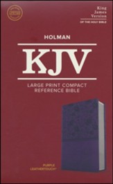 KJV Large Print Compact Reference Bible, Purple LeatherTouch Imitation Leather