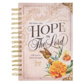 Hope In the Lord Floral Wirebound Journal, Deep Ocean Blue