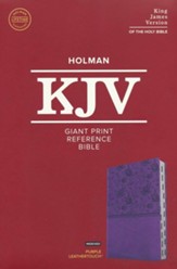 KJV Giant-Print Reference Bible--soft leather-look, purple (indexed)