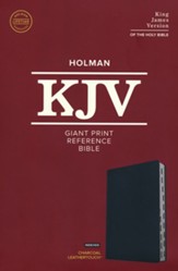KJV Giant-Print Reference Bible--soft leather-look, charcoal (indexed)