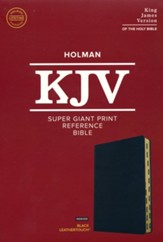KJV Super Giant-Print Reference Bible--soft leather-look, black (indexed) - Imperfectly Imprinted Bibles