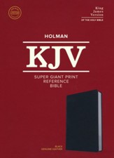 KJV Super Giant-Print Reference Bible--genuine leather, black - Imperfectly Imprinted Bibles