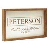 Personalized, Faux Wood Framed Sign, Family, White with Wood Frame