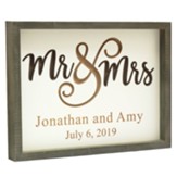 Personalized Carved Sign, Mr and Mrs, White