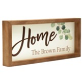 Personalized, Carved Framed Sign, Home, Family, White