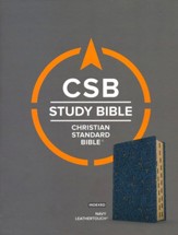 CSB Study Bible--soft leather-look, navy blue (indexed)