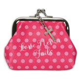 Love Never Fails, Coin Purse With Kiss Lock