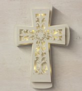 Fleur-de-lis Lighted Wall Cross