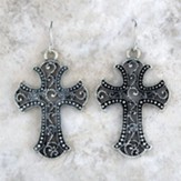 Scroll Cross Earrings