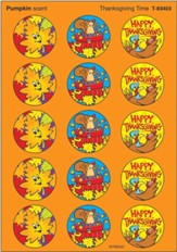 Thanksgiving Time (Pumpkin) Large Round Stinky Stickers