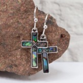 Cross Earrings, Abalone