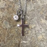 April Birthstone Cross Necklace