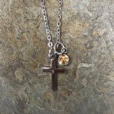 November Birthstone Cross Necklace