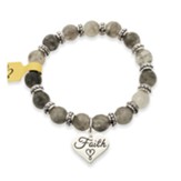 Faith Heart London Fog Stone Bracelet