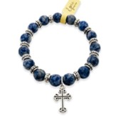 Cross Blue Jean Baby Stone Bracelet