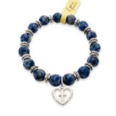 Cross with Heart Blue Jean Baby Stone Bracelet