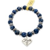Faith Heart Blue Jean Baby Stone Bracelet