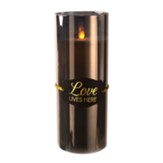 Love Lives Here LED Realistic Flame Candle, Smoke