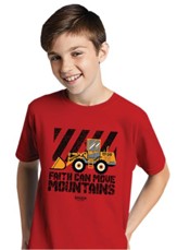 Faith Can Move Mountains Shirt, Red, Youth Medium