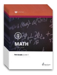 LIFEPAC Math Grade 7 (Pre-Algebra & Pre-Geometry 1) Workbook  Set (Updated Edition)