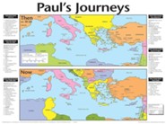 Paul's Journeys: Then and Now Laminated Wall Chart