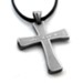 Jesus, Cross, Stainless Steel Necklace On Leather