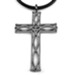 Cross Fish Necklace, Gunmetal, Black Cord