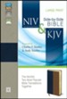 NIV and KJV Side-by-Side Bible, Large Print,   Italian Duo-Tone, Navy/Tan