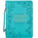 She Is Clothed With Strength And Dignity Bible Cover, Teal, Large