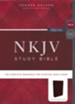 NKJV Comfort Print Study Bible, Premium Bonded Leather, Burgundy, Indexed