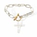 Amazing Grace Cross Link Bracelet, Gold/Silver