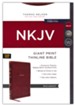 NKJV Giant-Print Thinline Bible, Comfort Print--soft leather-look, brown (indexed, red letter) - Slightly Imperfect