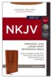 NKJV Personal-Size Large-Print Reference Bible, Comfort Print--soft leather-look, brown (red letter)