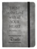Personalized, Leather Notebook, Trust In The Lord, Small, Grey