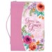 Grow in Grace Bible Cover, Pink Floral, X-Large