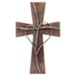 Wooden Wall Cross with Copper Wire Heart