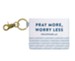 Pray More Worry Less, Keychain ID Case, Blue/White