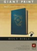 NLT Giant-Print Holy Bible--soft leather-look, teal blue (indexed)